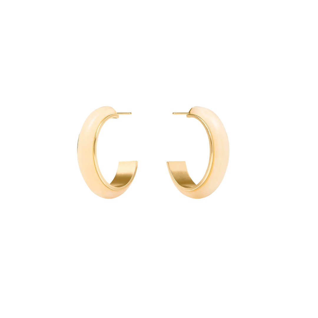 Julie Vos Carnaby Hoop- Gold and Acrylic- Ivory