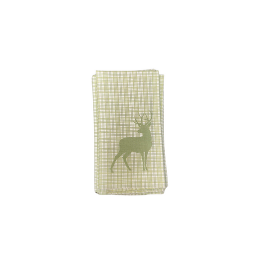 Plaid Deer Hand Towel