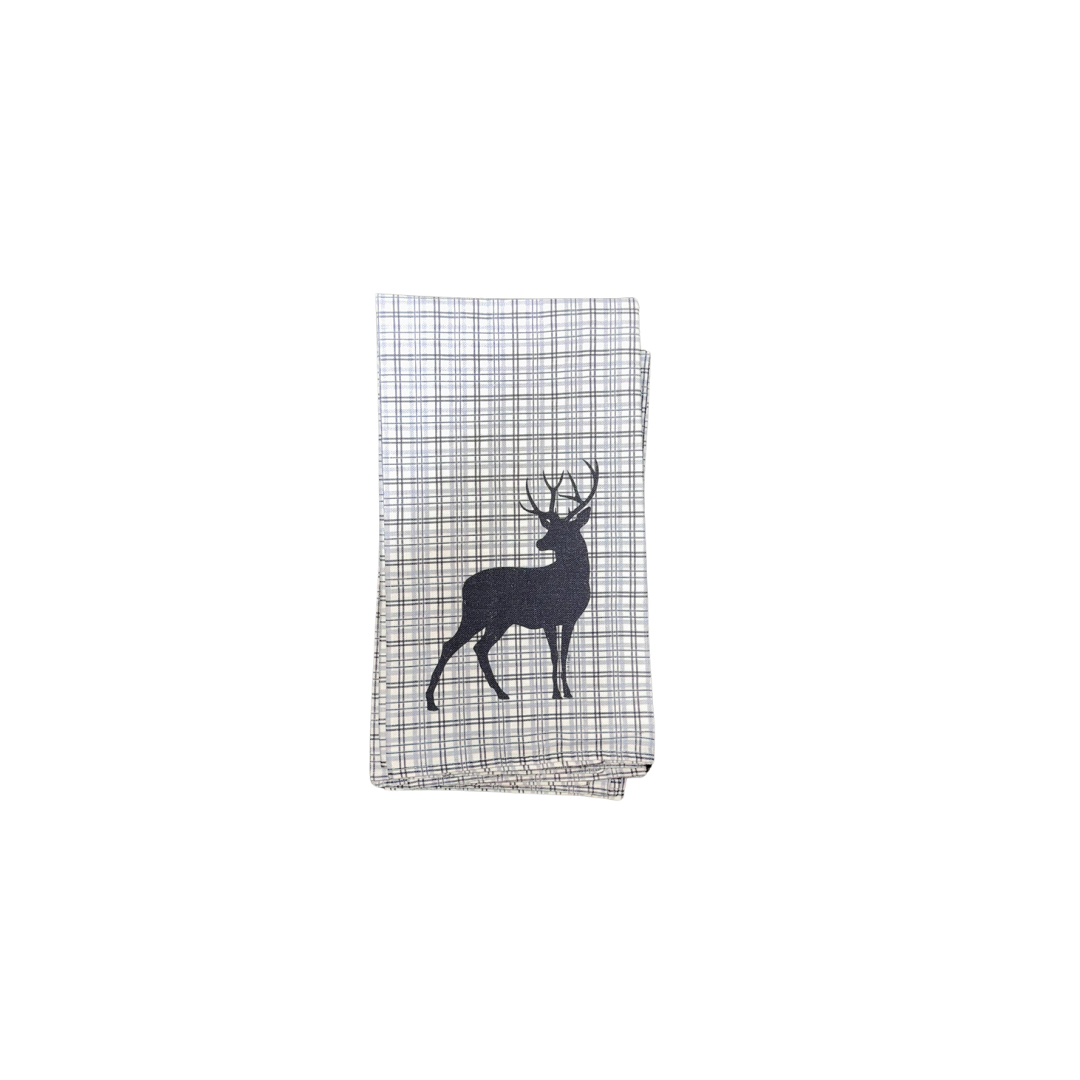 Plaid Deer Hand Towel