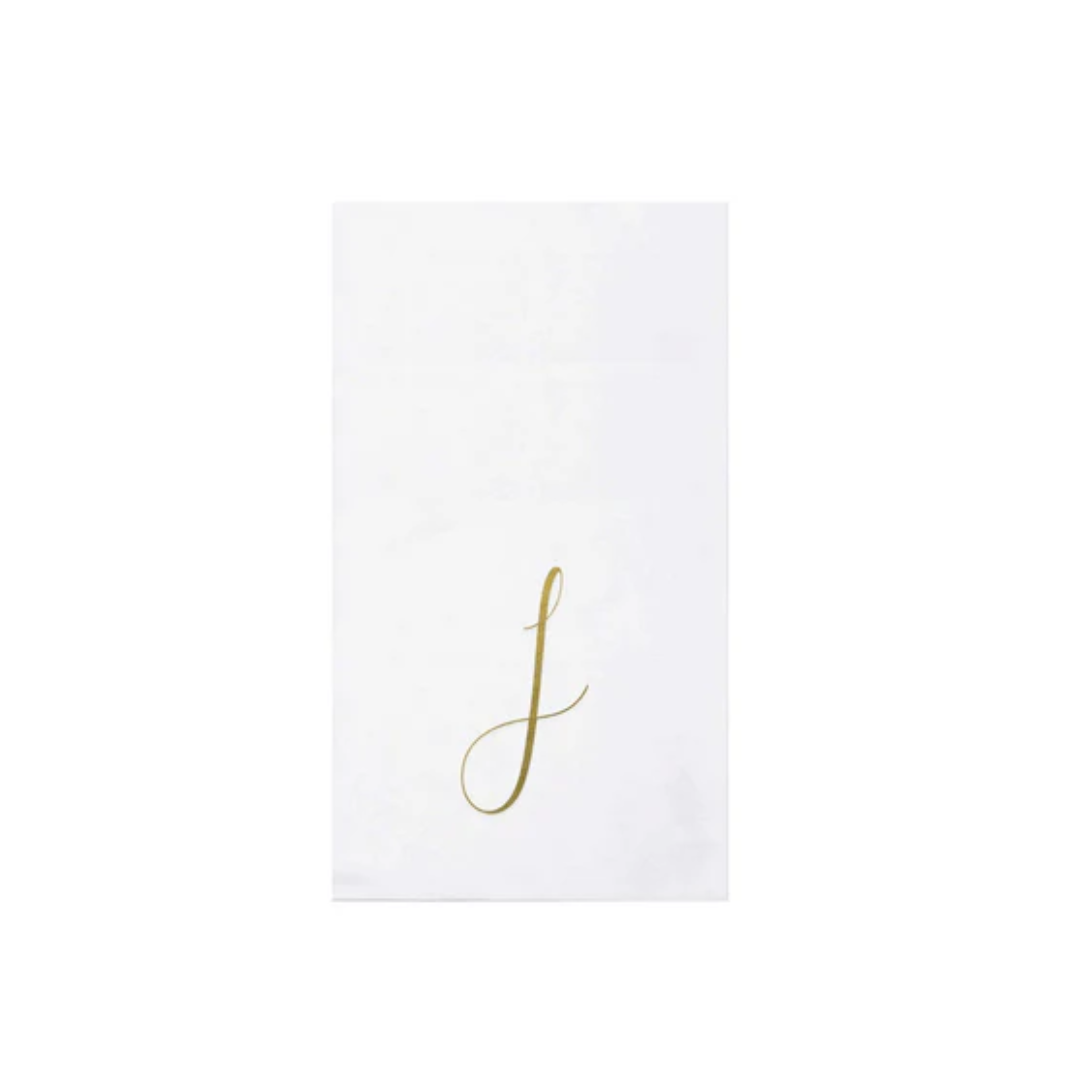Vietri Papersoft Gold Monogram Guest Towels