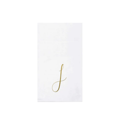 Vietri Papersoft Gold Monogram Guest Towels