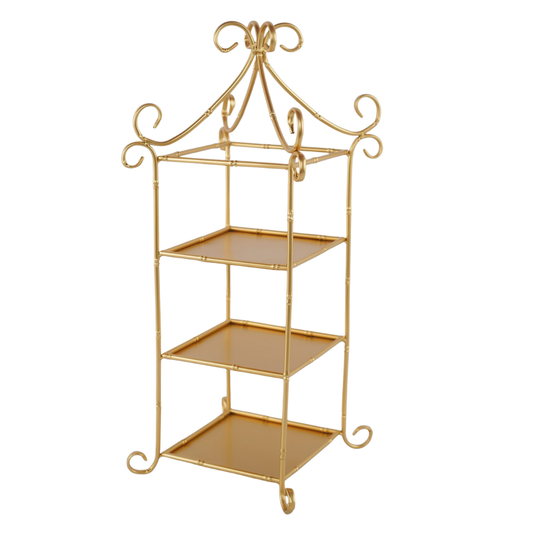 Metal Bamboo Etegere - Gold
