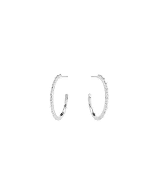 Julie Vos Colette Beaded Hoop - Silver