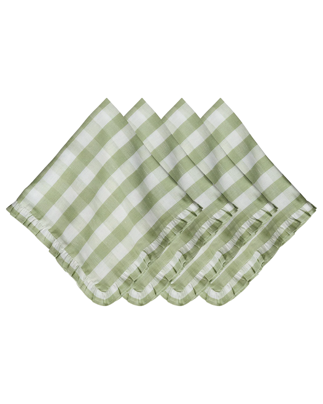 Juliska Gingham Ruffle Napkins - Set of 4
