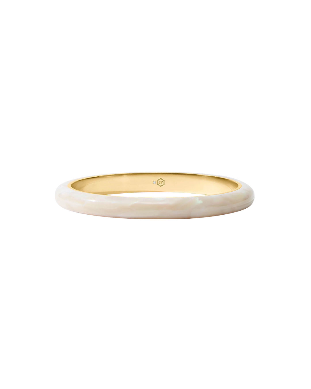 Julie Vos Madison Statement Bangle - Gold and Alabaster