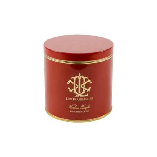 Lux Fragrances Heirloom Pumpkin Round Candle Tin