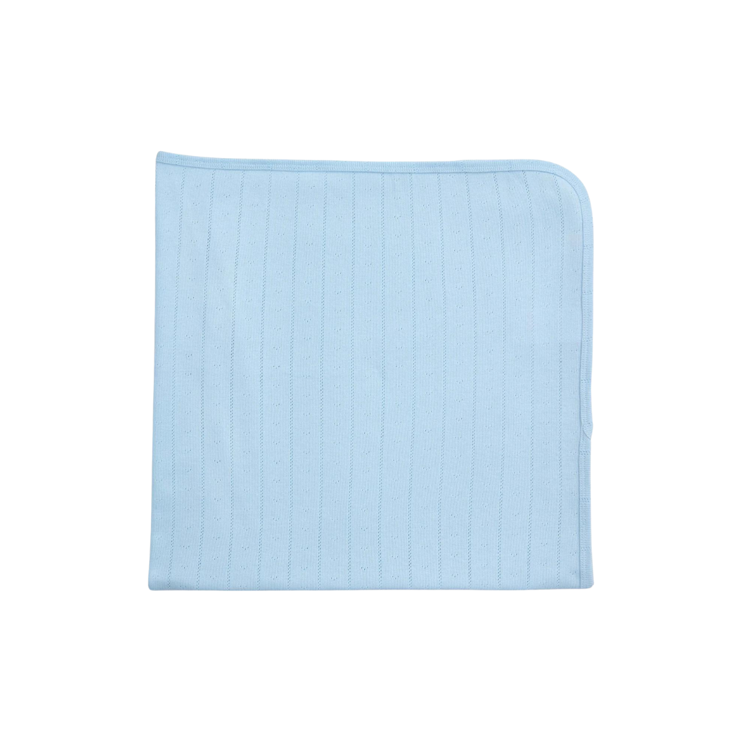 Love Lines Pointelle Blanket - Blue