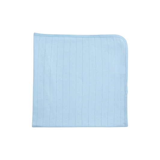 Love Lines Pointelle Blanket - Blue