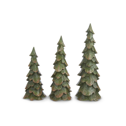 Green Wood Carved Trees