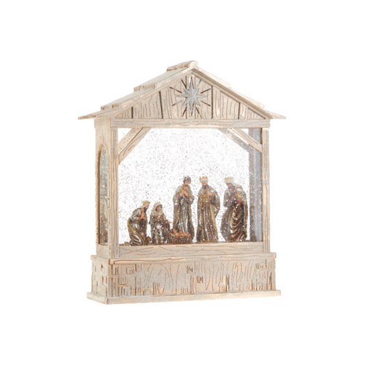 Nativity Musical Lighted Water Creche