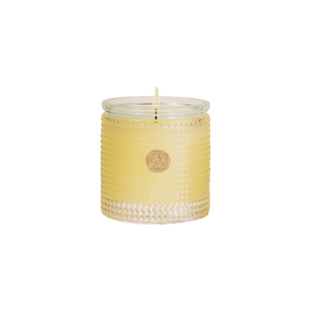 Aromatique Orange and Evergreen Texured Glass Candle
