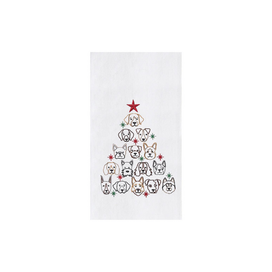 Dog Face Christmas Tree Kitchen Towel