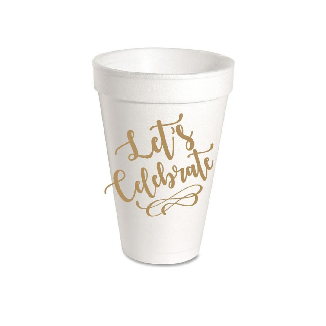 Let's Celebrate Styrofoam Cups