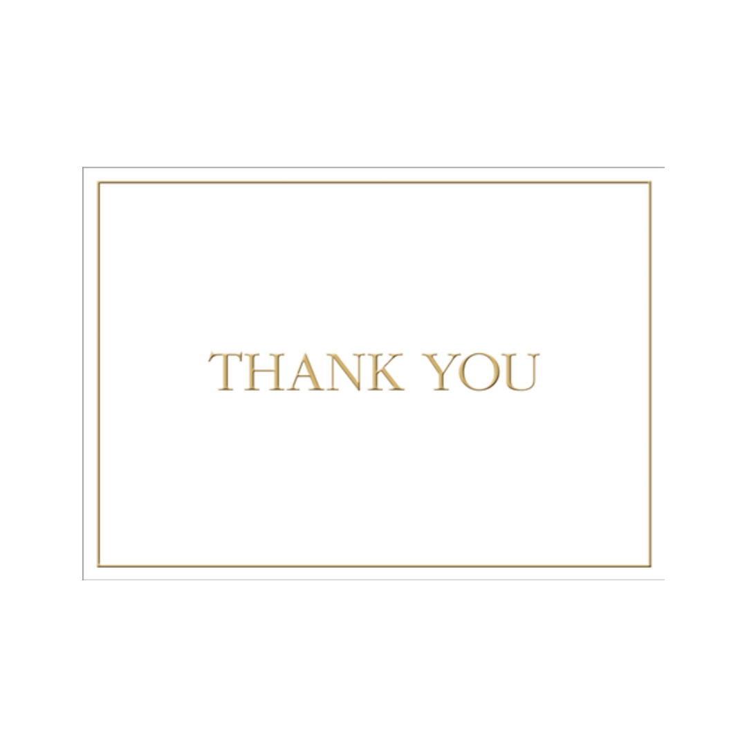 Caspari Gold Embossed Thank You Notes