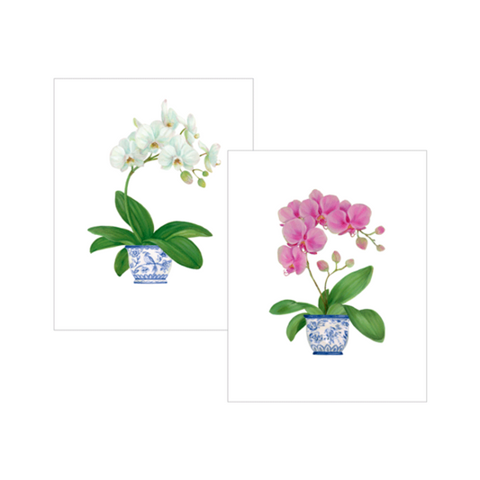 Caspari Potted Orchids Note Cards with Envelopes