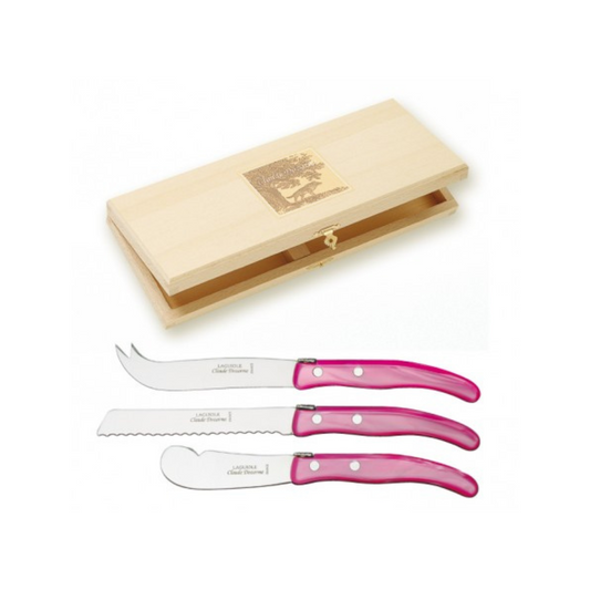 Berlingot 3 Piece Pink Handle Breakfast Set