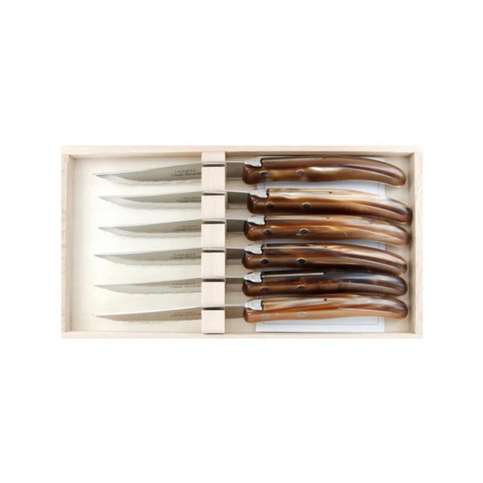 Berlingot Set of 6 Steak Knives - Capuccino Handle