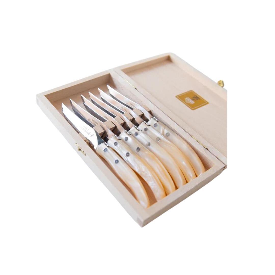 Berlingot Set of 6 Steak Knives - Natural Handle
