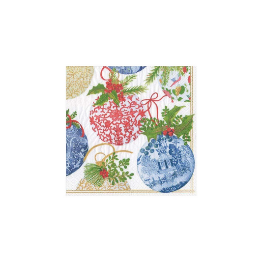 Caspari Porcelain Ornaments Cocktail Napkins