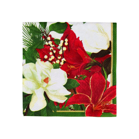 Caspari Christmas Garden Cocktail Napkins