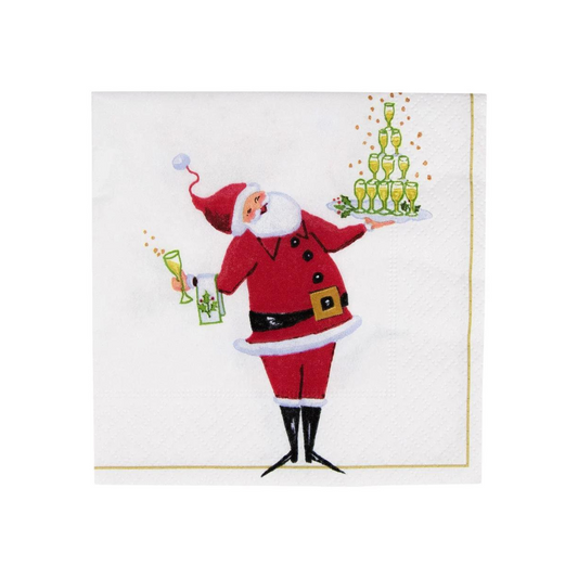 Caspari Santa Serving Drinks Cocktail Napkins