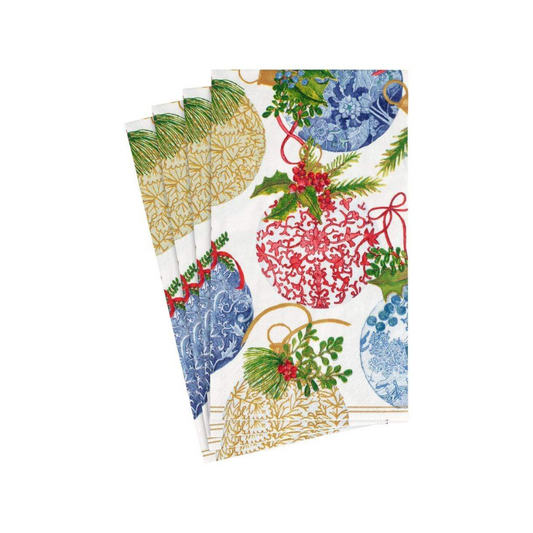Caspari Porcelain Ornaments Paper Guest Towel Napkins