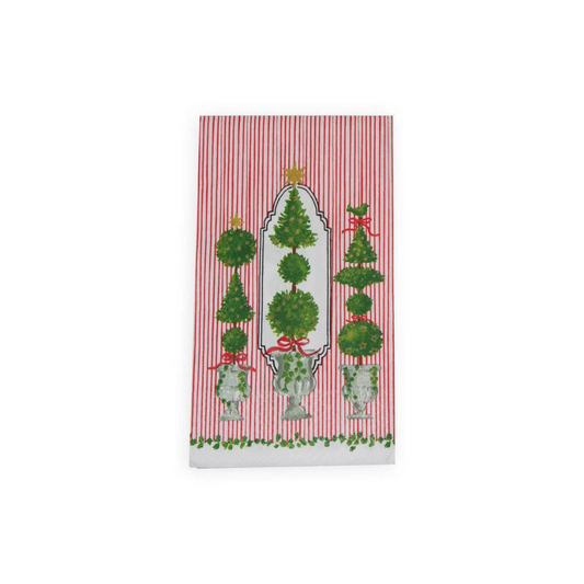 Caspari Eloise Red Guest Towel Napkins