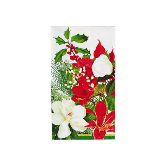 Caspari Christmas Garden Guest Towel Napkins
