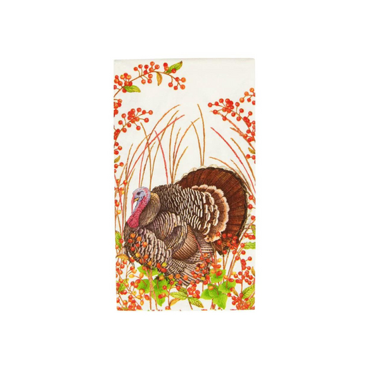 Caspari Turkey And Berries Guest Towel Napkins