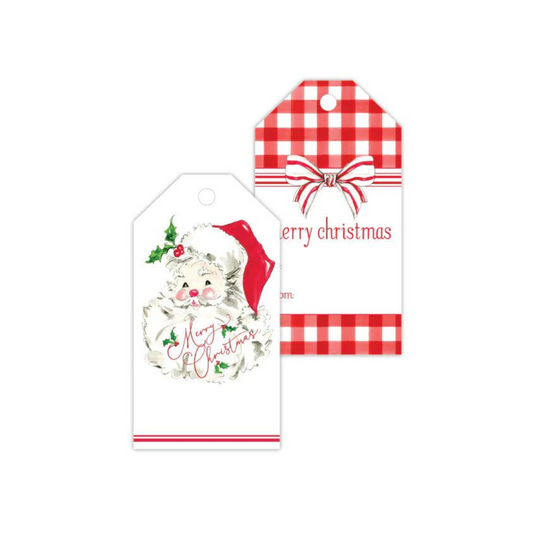 Merry Christmas Red Santa Gift Tags