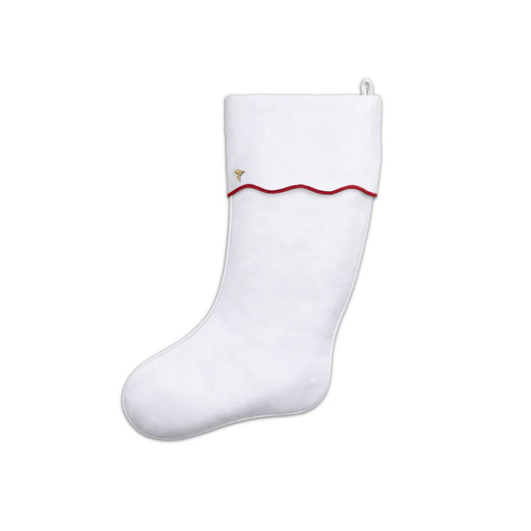 Fig and Dove Red Scallop Christmas Stocking