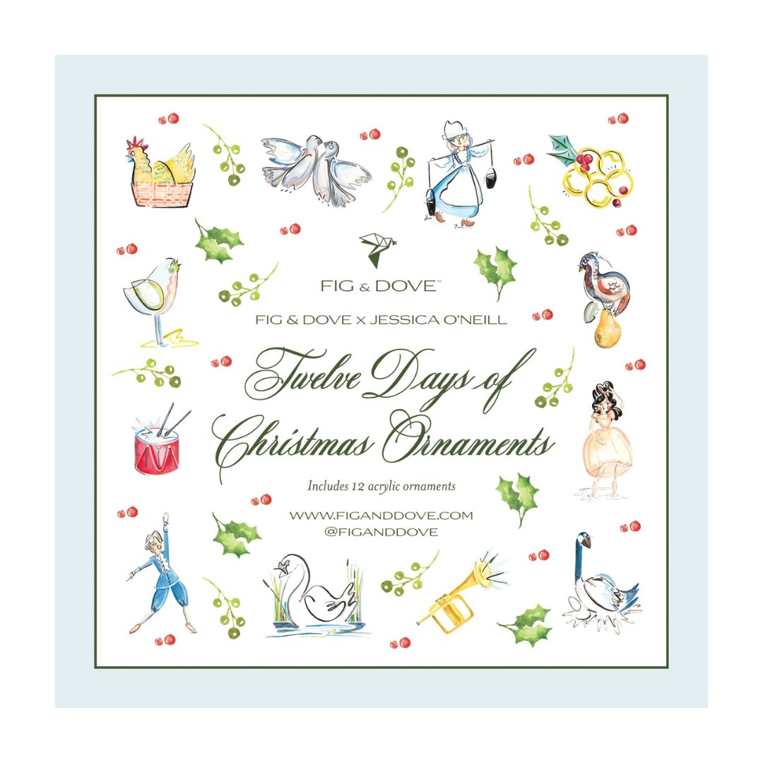 Twelve Days of Christmas Acrylic Ornament Set