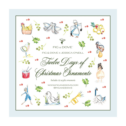 Twelve Days of Christmas Acrylic Ornament Set