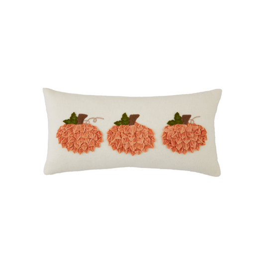 Lumbar Velvet Ribbon Pumpkin Pillow