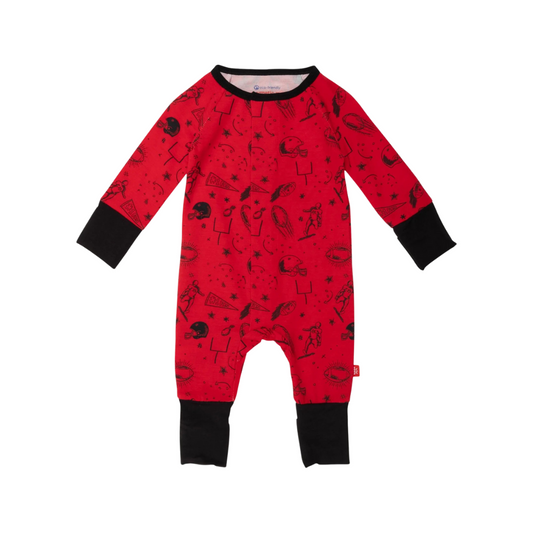 Red Game Day Modal Magnetic Convertible Grow with Me Coverall