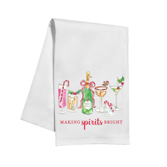 Making Spirits Bright Holiday Cocktails Kitchen Towel