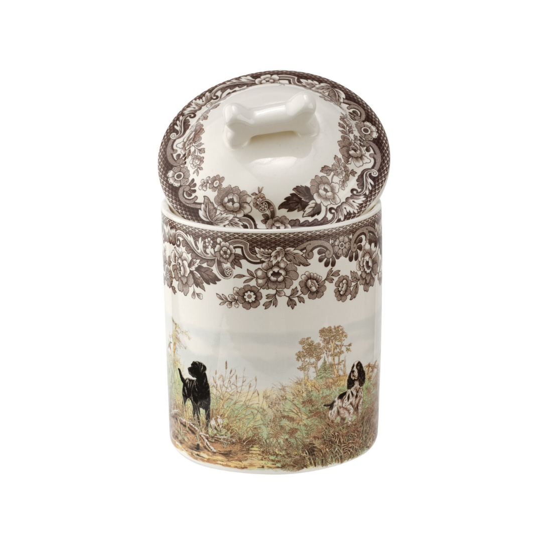 Spode Woodland 7 Inch Treat Jar, Dogs