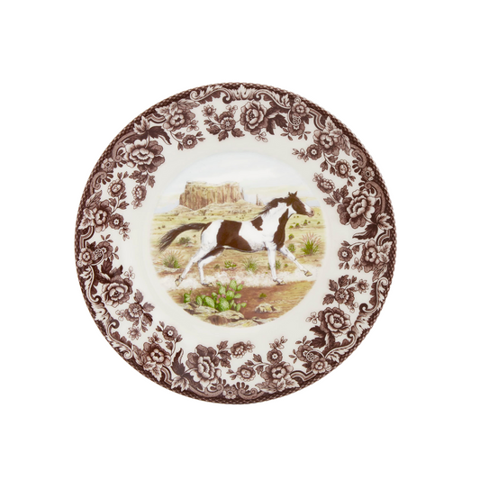 Spode Woodland Horses Salad Plate 8" Paint