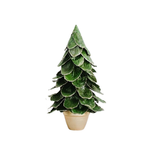 14" Potted Butterfly Leaf Cone Tree