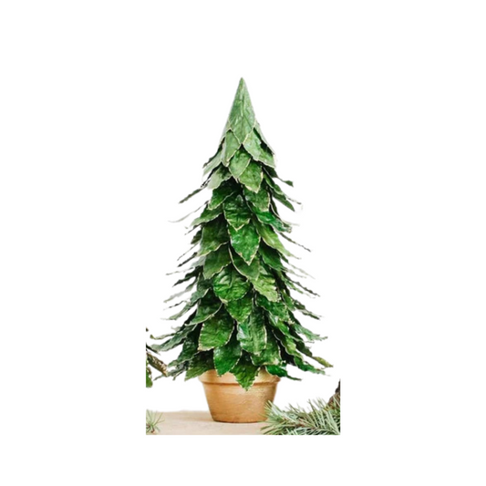 18" Potted Butterfly Leaf Cone Tree