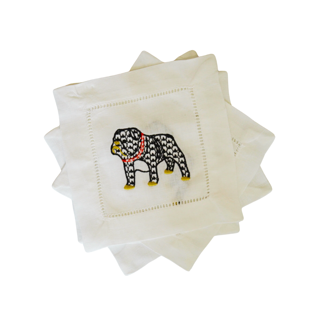 Herend Bulldog cocktail napkins