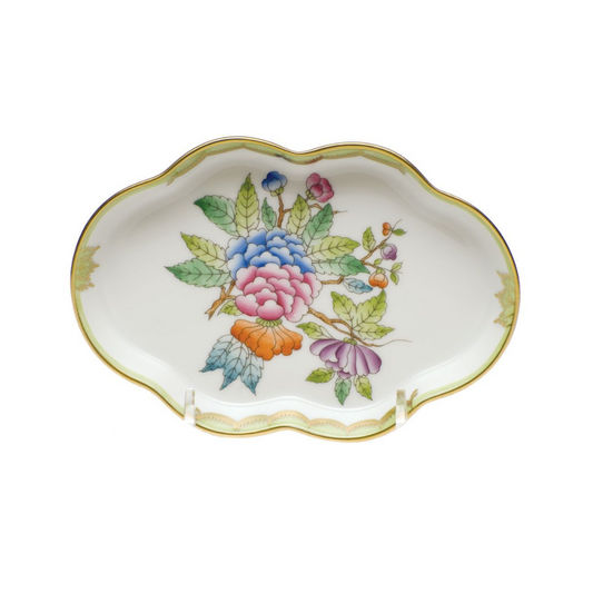 Queen Victoria Multicolor Small Scalloped Tray