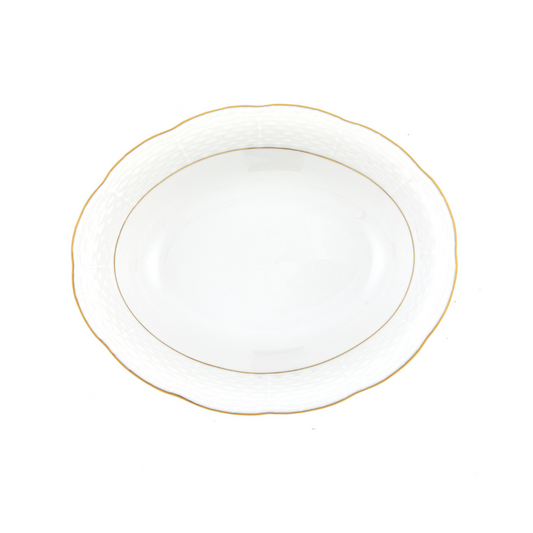 Golden Edge Oval Vegetable Dish