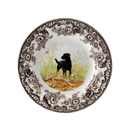Spode Woodland Dogs Dinner Plate 10.5" Black Lab