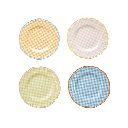 Gingham Garden Dessert Plate