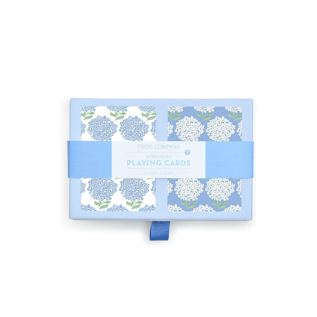 Hydrangea Double Deck Textured Playing Cards in Gift Box