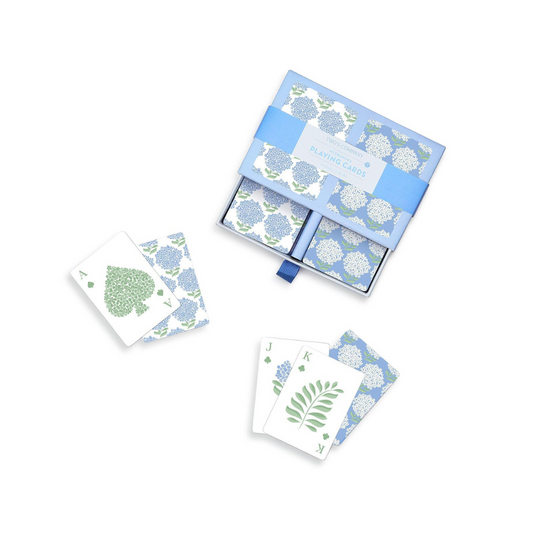 Hydrangea Double Deck Textured Playing Cards in Gift Box