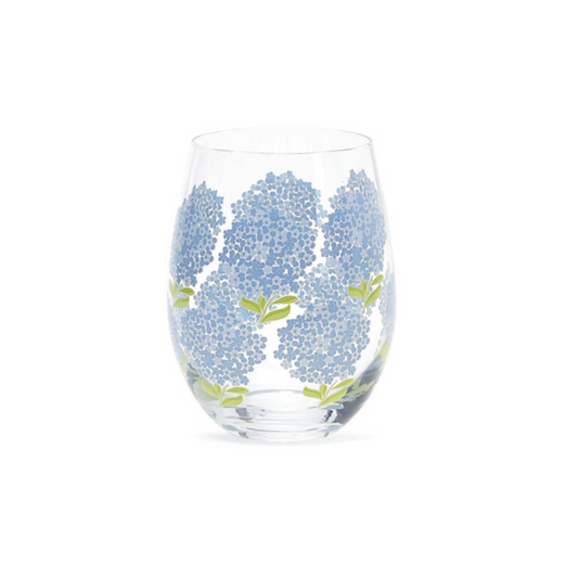 Hydrangea Stemless Wine Glass