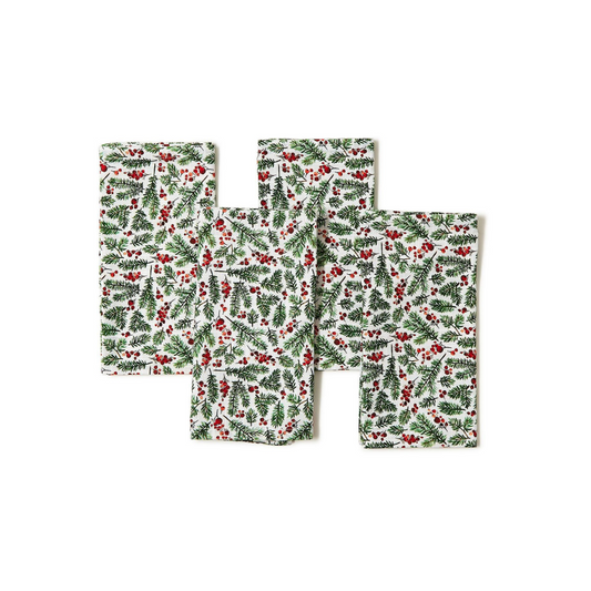 Merry Traditions Set of 4 Cloth Napkins - Cotton