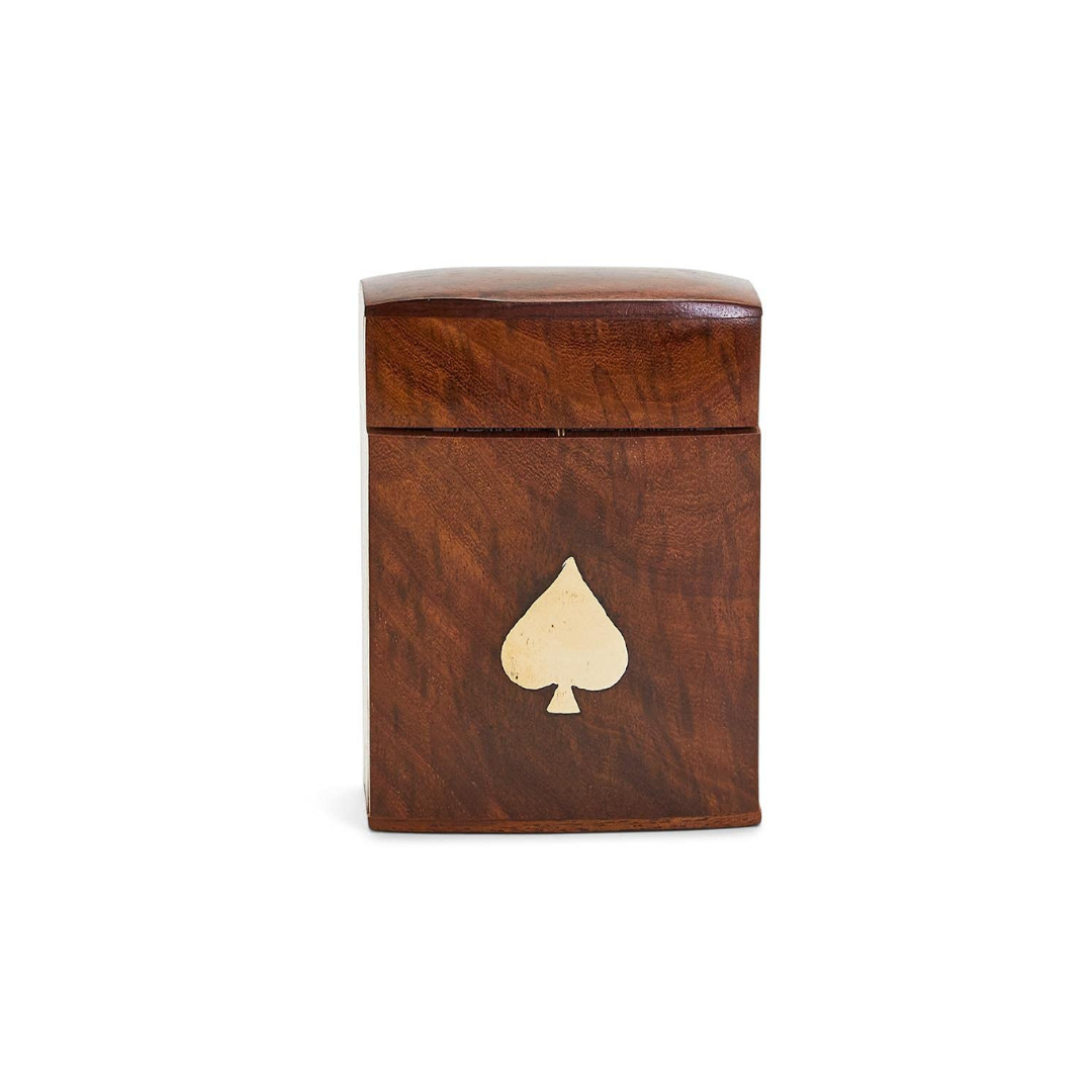 Wood Crafted Playing Card Set in Wooden Box